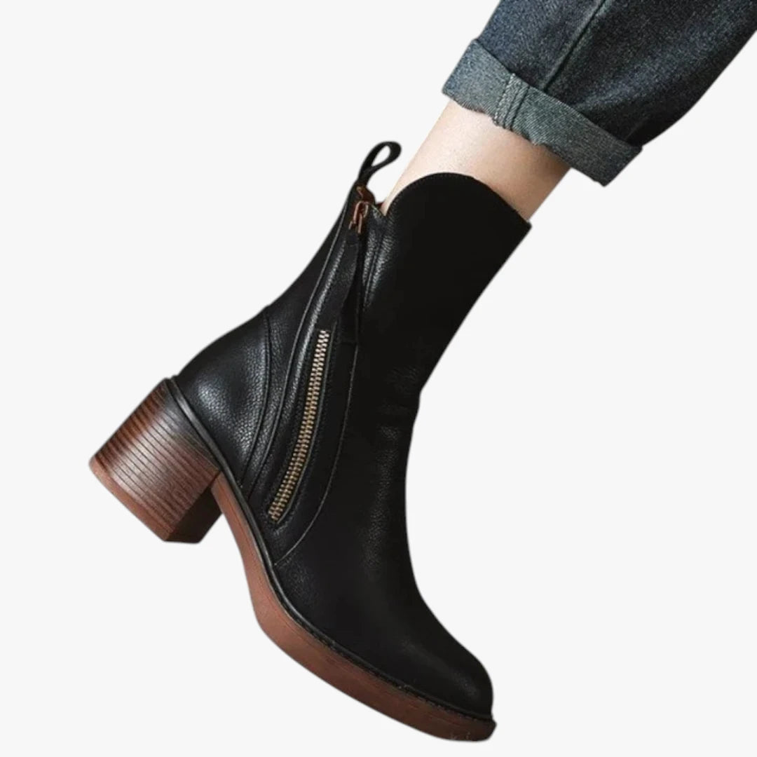 Miles & Luna Heel Ankle Boots with Sleek Comfortable Design for Women