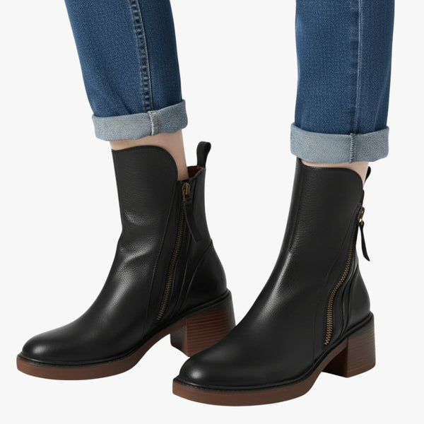 Miles & Luna Heel Ankle Boots with Sleek Comfortable Design for Women