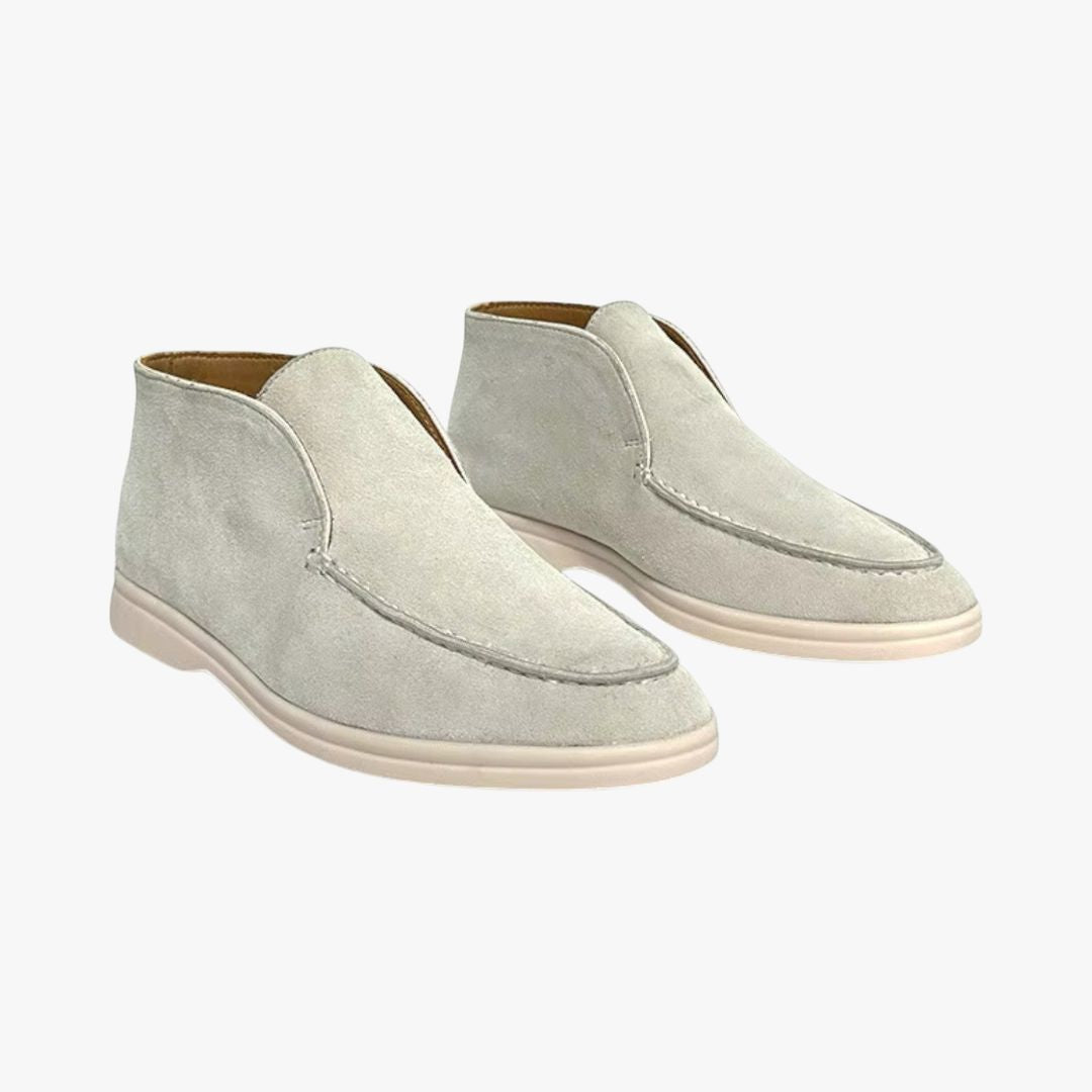 Miles & Luna | High-Top Suede Loafers Formal Business Slip-On Shoes for Men