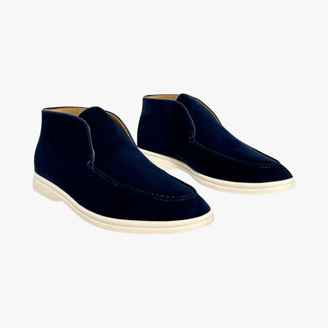 Miles & Luna | High-Top Suede Loafers Formal Business Slip-On Shoes for Men