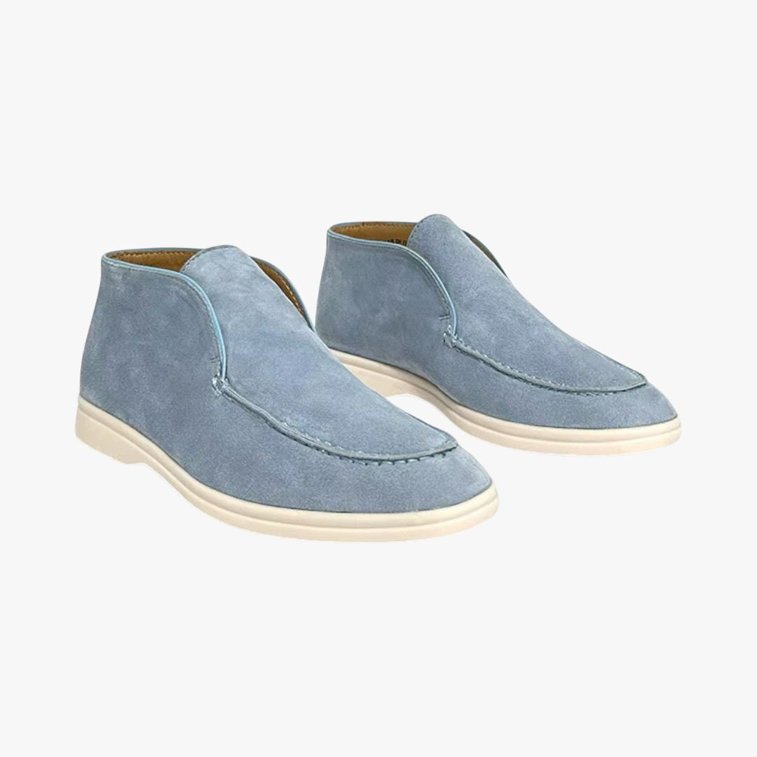 Miles & Luna | High-Top Suede Loafers Formal Business Slip-On Shoes for Men