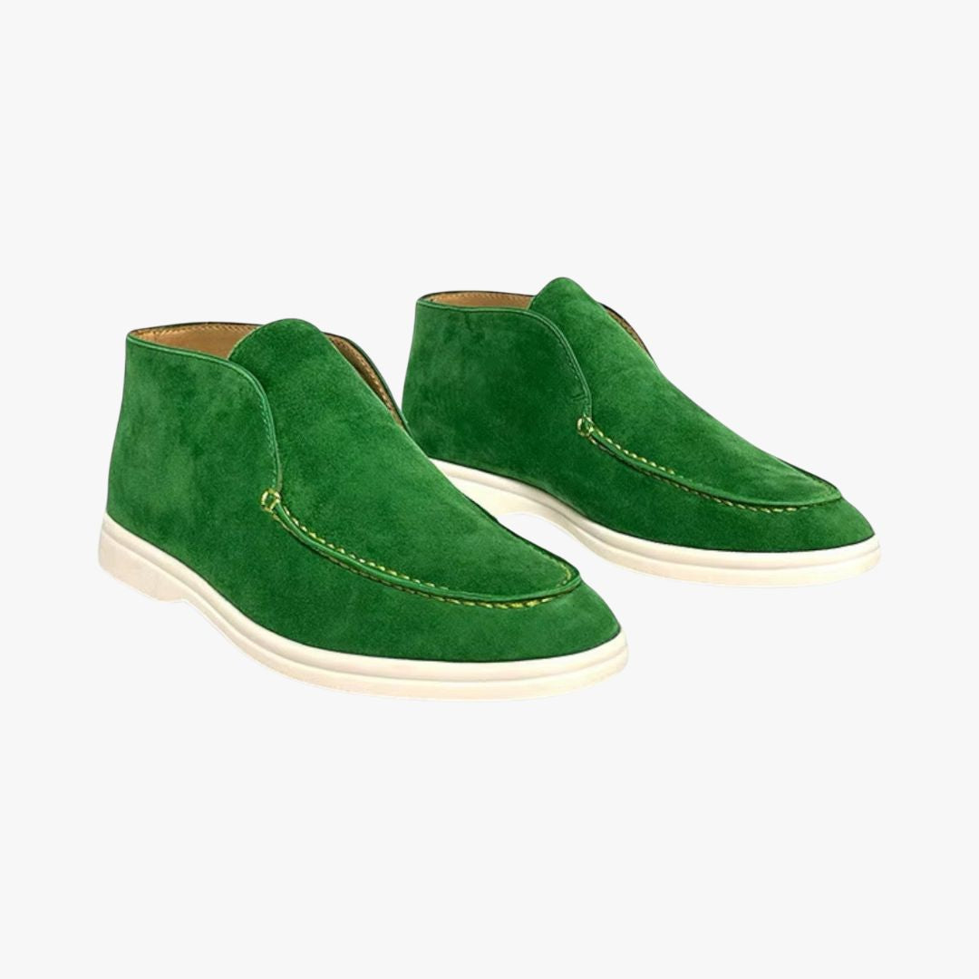 Miles & Luna | High-Top Suede Loafers Formal Business Slip-On Shoes for Men