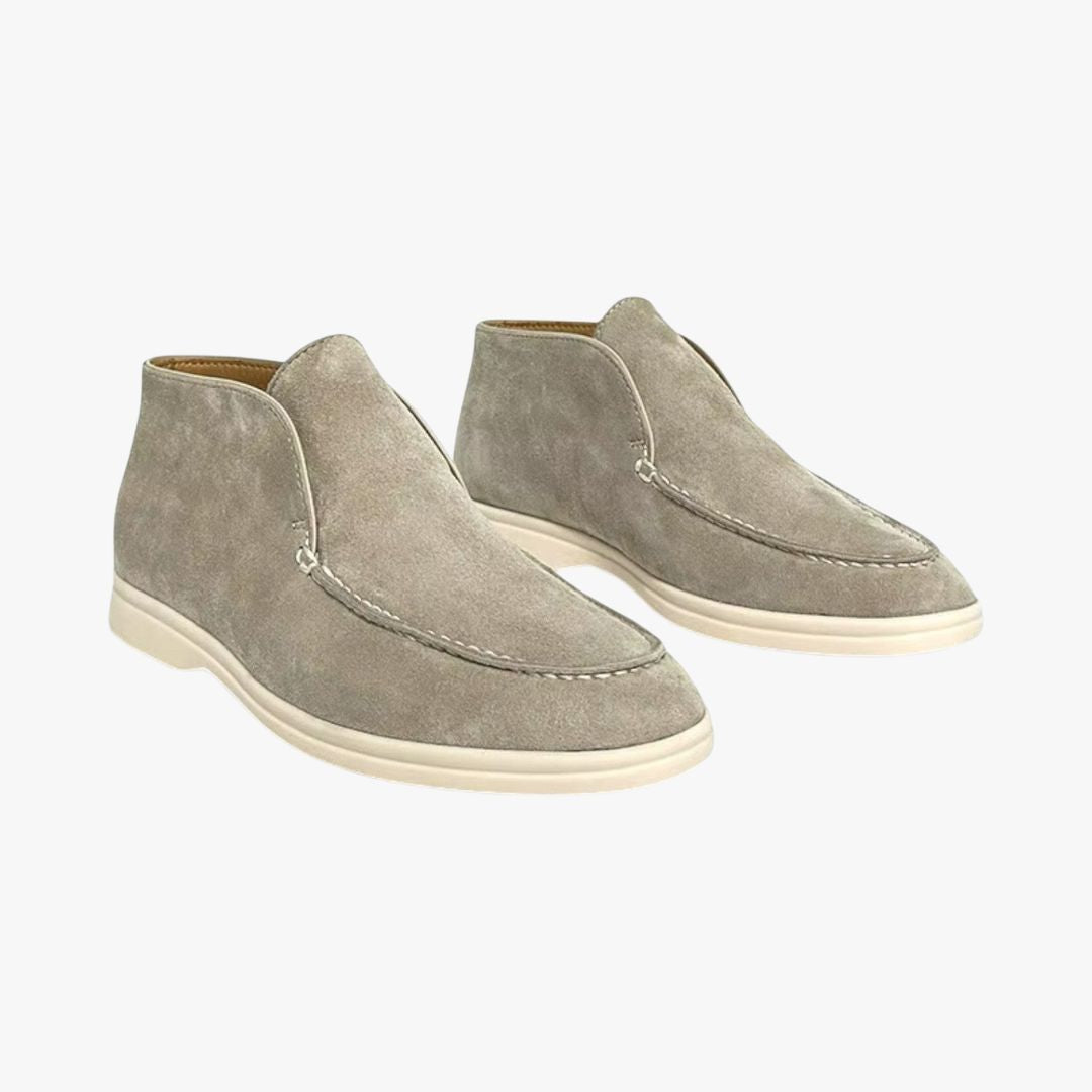 Miles & Luna | High-Top Suede Loafers Formal Business Slip-On Shoes for Men