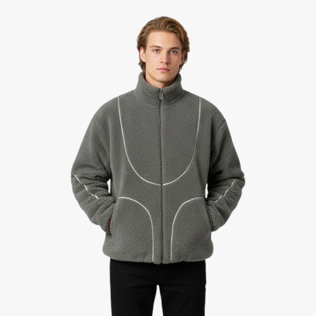 Miles & Luna Hoodie – Fleece zip-up hoodie with sherpa lining for men