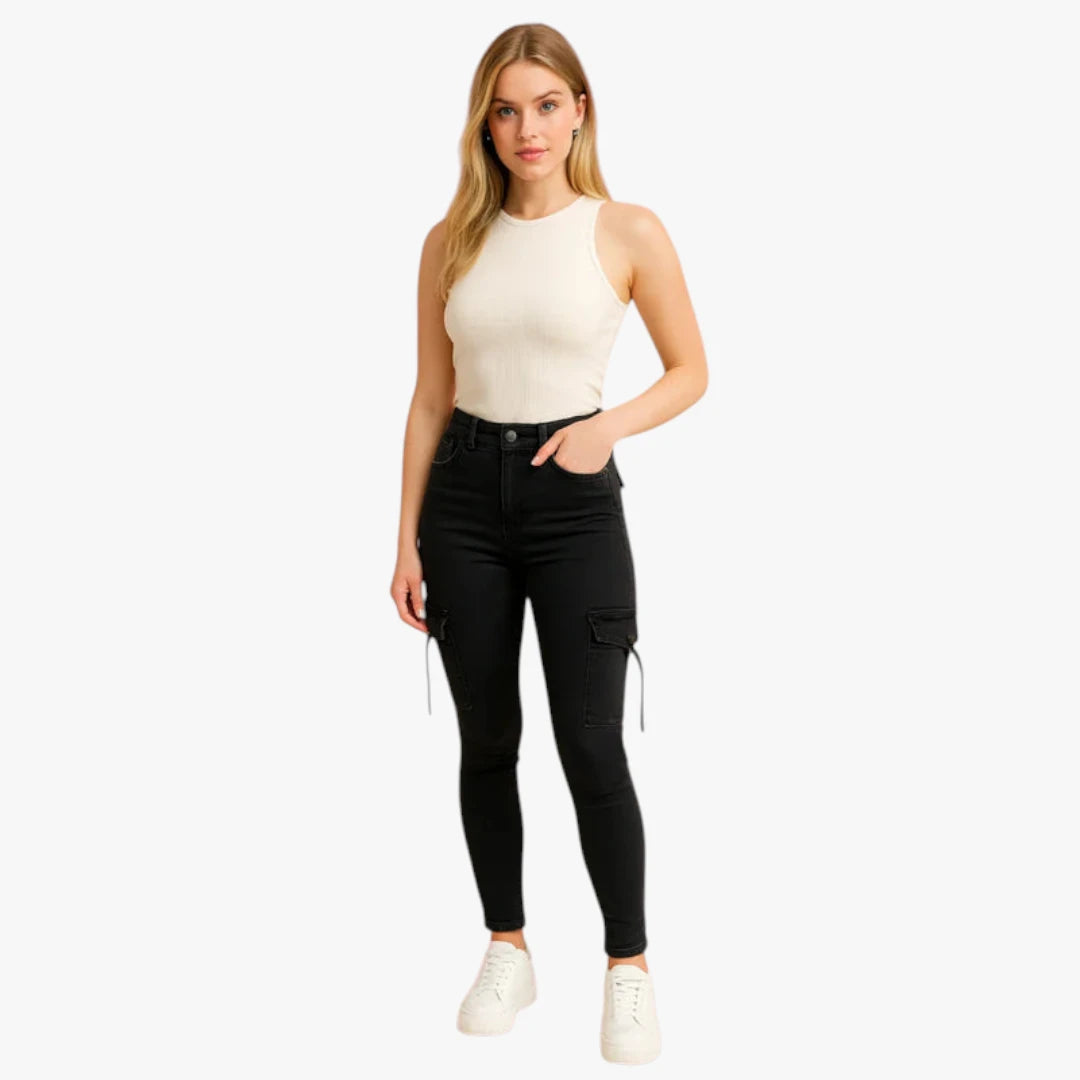 Miles & Luna Jeans – Skinny Fit with High Waist, Stretch Denim and Zip Closure