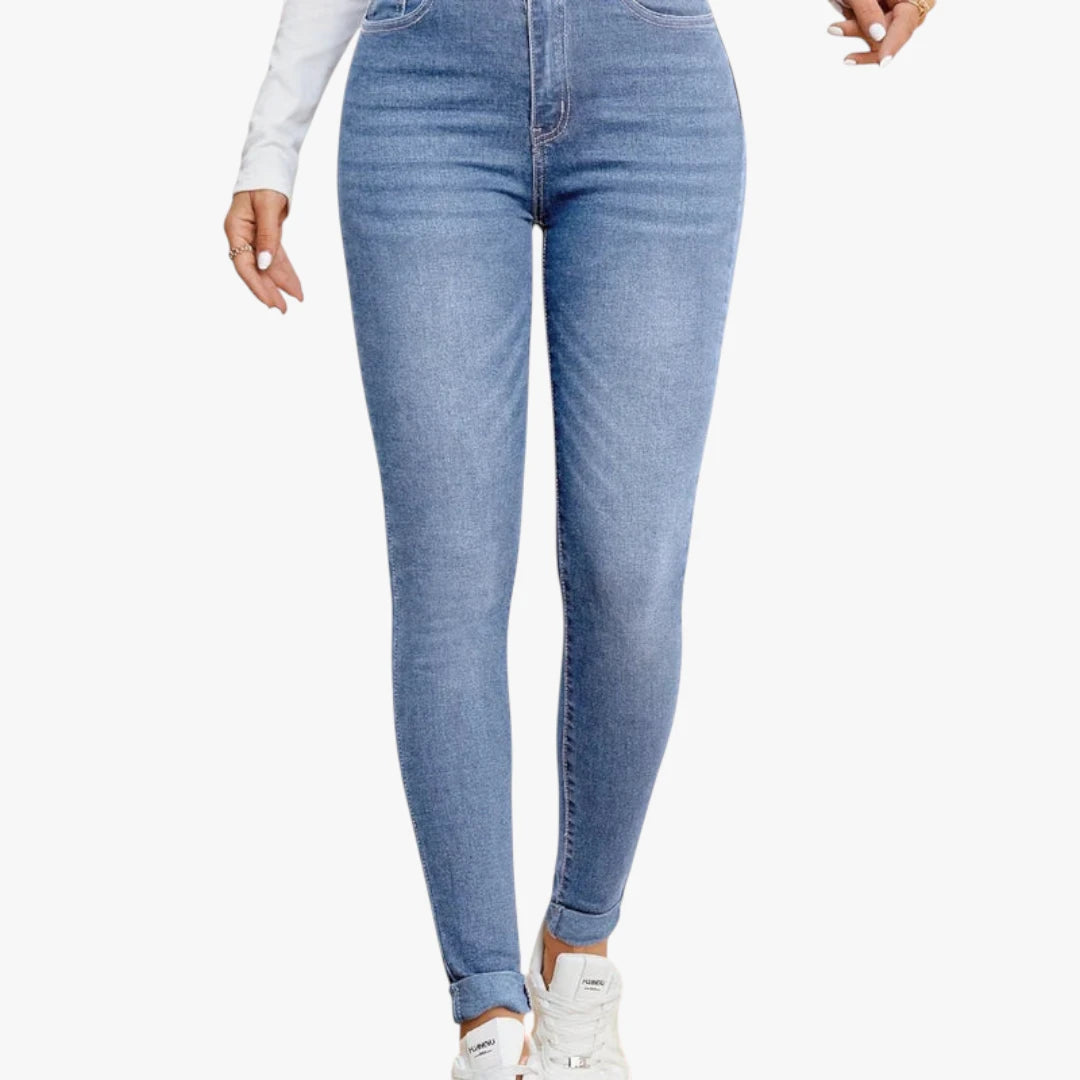 Miles & Luna Jeans – Slim Fit with High Waist, Stretch Denim and Zip Closure