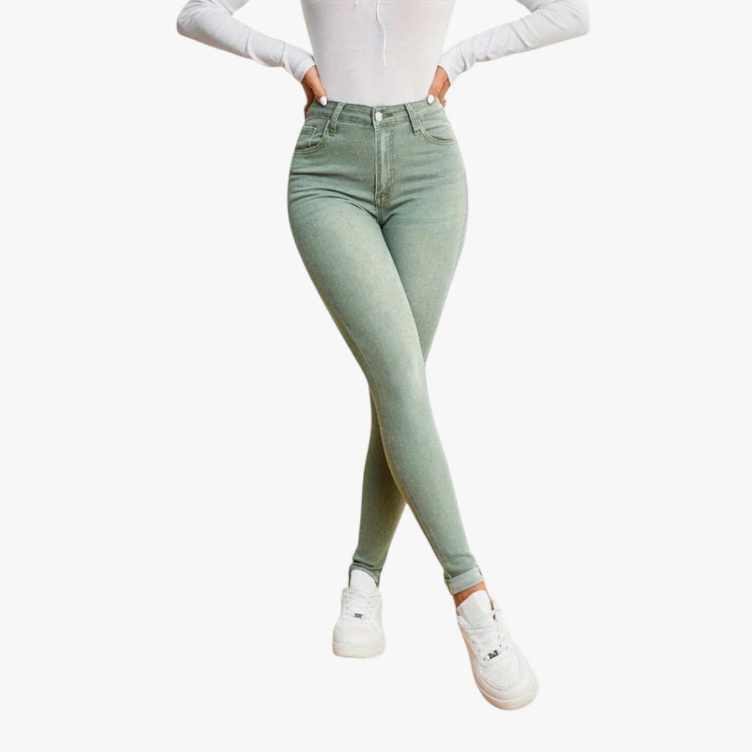 Miles & Luna Jeans – Slim Fit with High Waist, Stretch Denim and Zip Closure