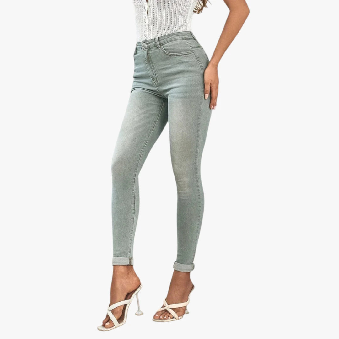 Miles & Luna Jeans – Slim Fit with High Waist, Stretch Denim and Zip Closure