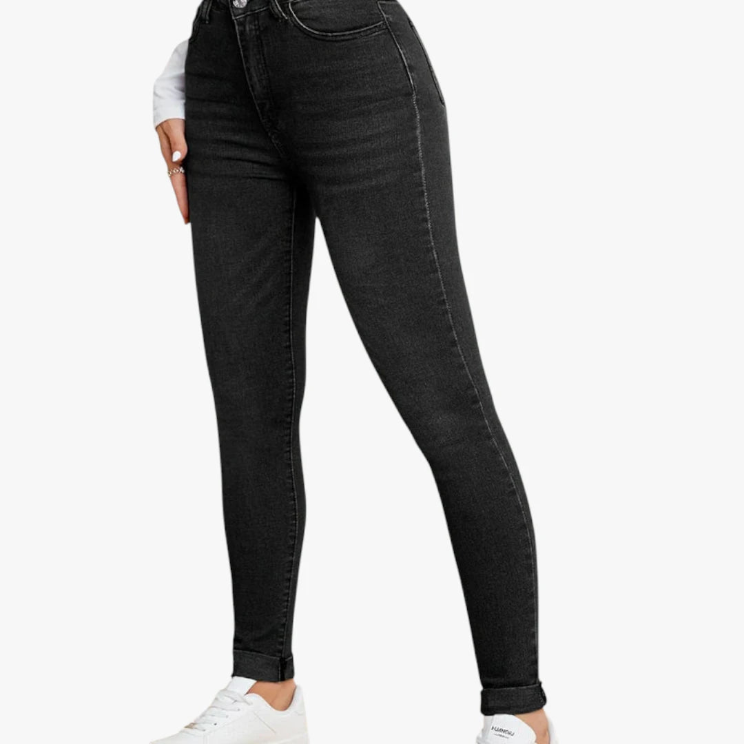 Miles & Luna Jeans – Slim Fit with High Waist, Stretch Denim and Zip Closure