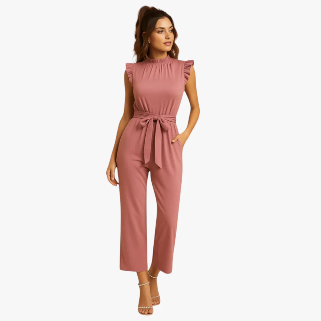 Miles & Luna Jumpsuit – Belted waist with cap sleeves for a stylish look