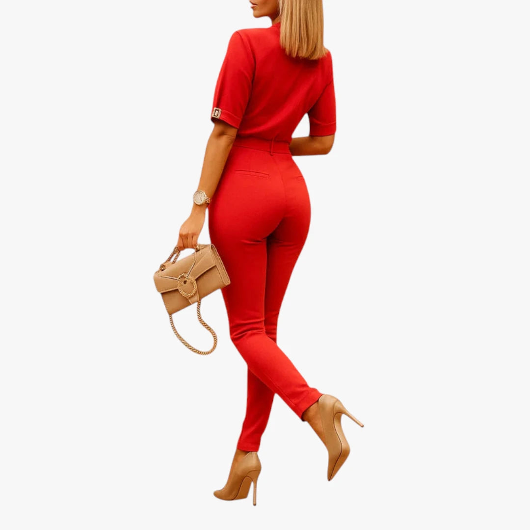 Miles & Luna Jumpsuit – Lapel Collar & High Waist