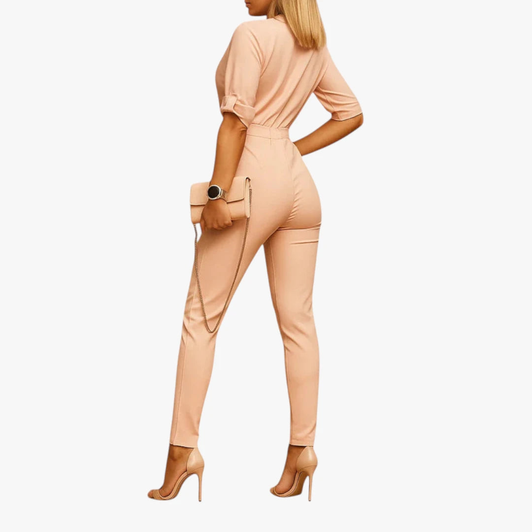 Miles & Luna Jumpsuit – Lapel Collar & High Waist