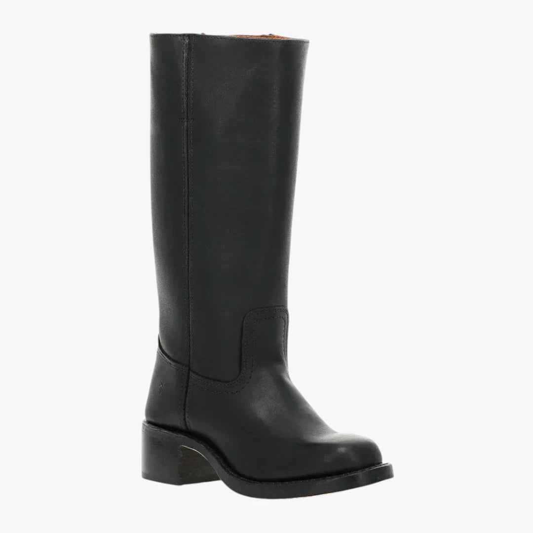 Miles & Luna Knee High Boots with Square Toe and Block Heel Timeless Chic for Women