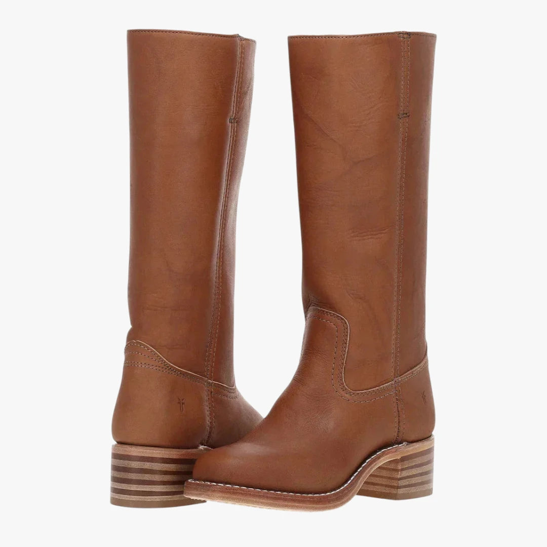 Miles & Luna Knee High Boots with Square Toe and Block Heel Timeless Chic for Women