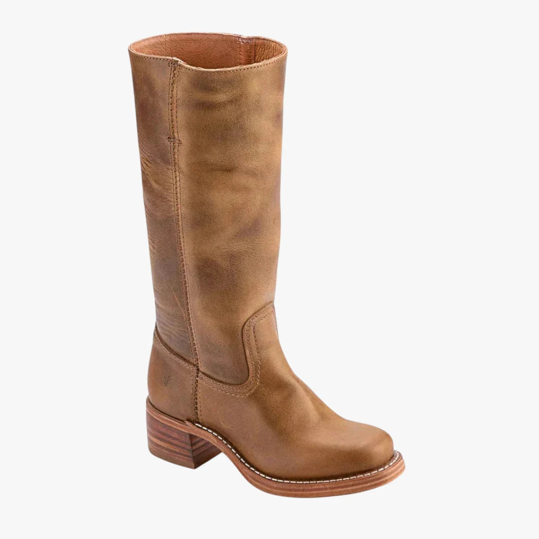 Miles & Luna Knee High Boots with Square Toe and Block Heel Timeless Chic for Women