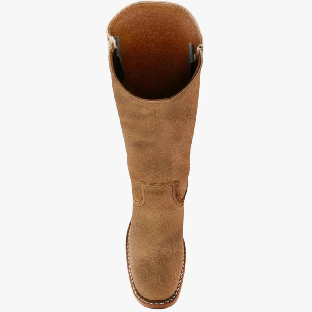 Miles & Luna Knee High Boots with Square Toe and Block Heel Timeless Chic for Women