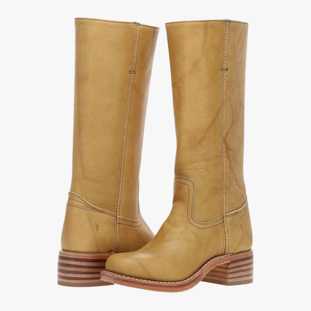 Miles & Luna Knee High Boots with Square Toe and Block Heel Timeless Chic for Women