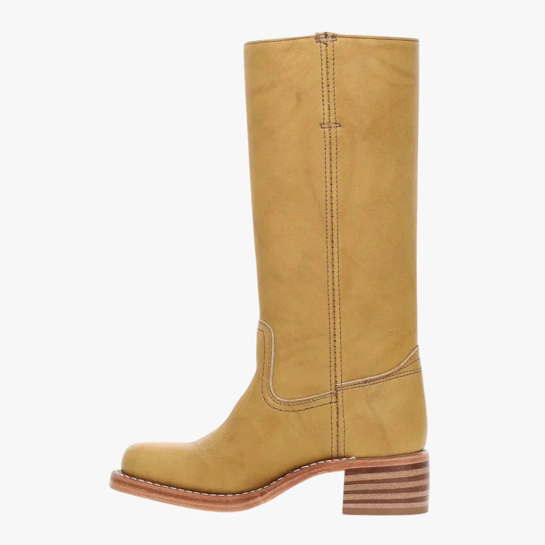 Miles & Luna Knee High Boots with Square Toe and Block Heel Timeless Chic for Women