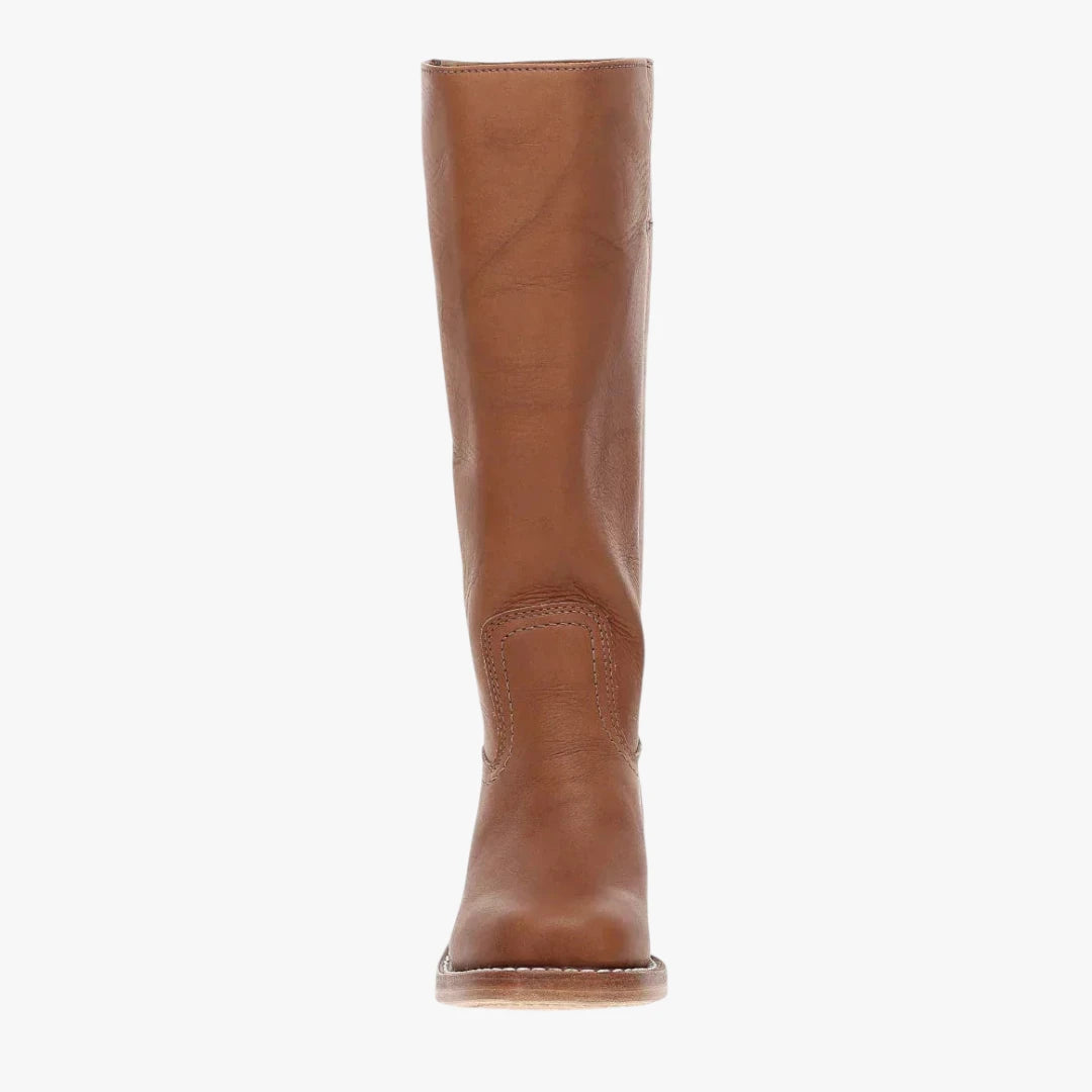 Miles & Luna Knee High Boots with Square Toe and Block Heel Timeless Chic for Women