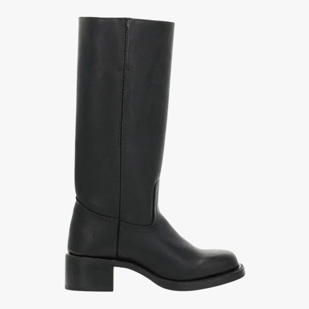 Miles & Luna Knee High Boots with Square Toe and Block Heel Timeless Chic for Women