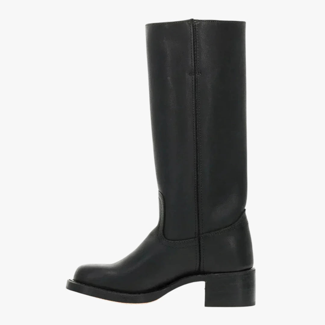 Miles & Luna Knee High Boots with Square Toe and Block Heel Timeless Chic for Women