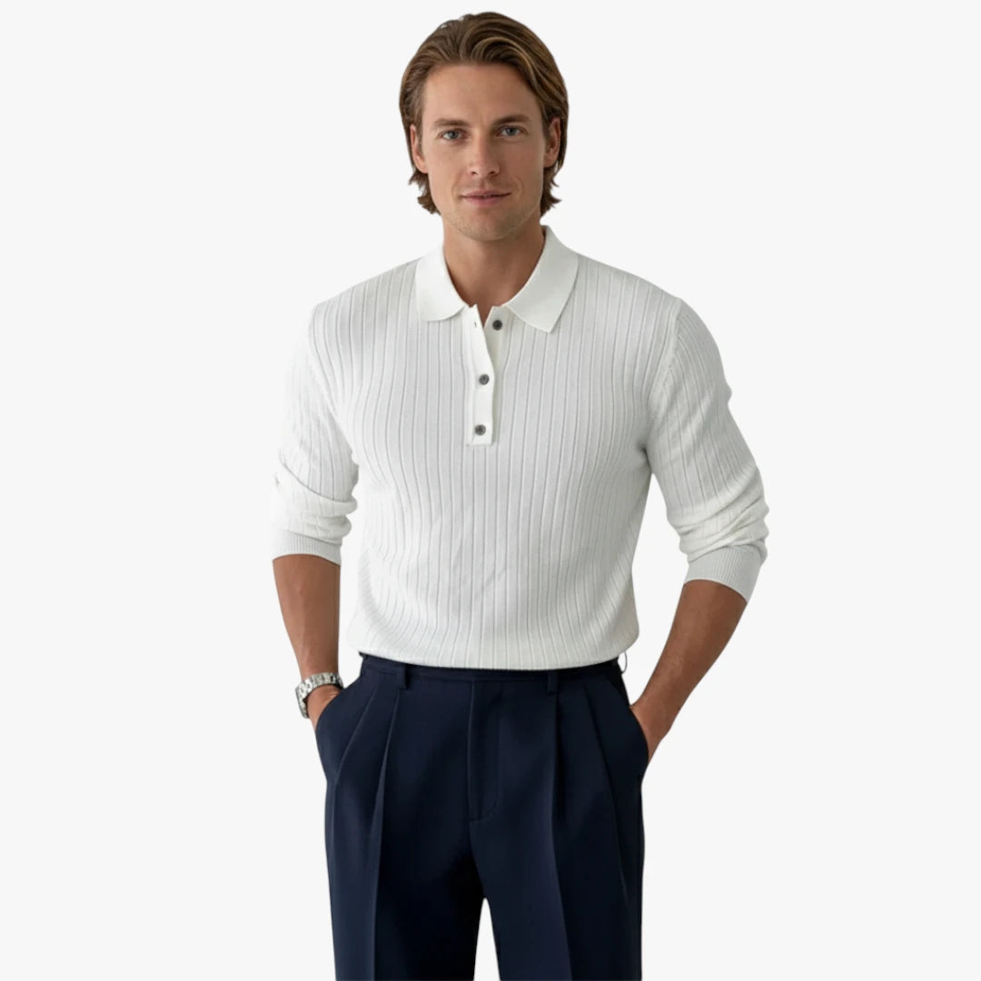 Miles & Luna Knit Polo Shirt with Buttoned Collar Old Money Timeless Style for Men