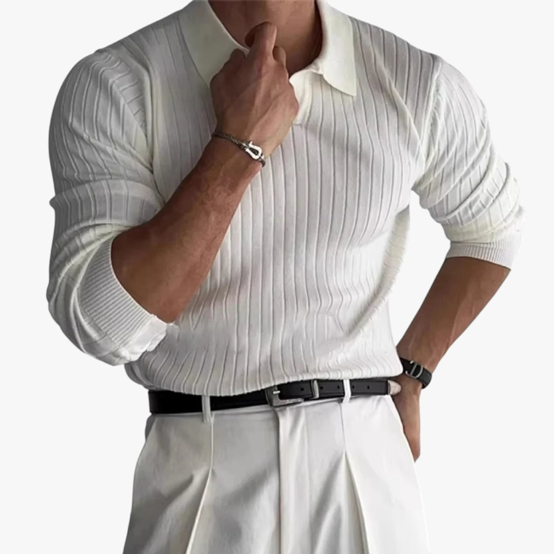 Miles & Luna Knit Polo Shirt with Buttoned Collar Old Money Timeless Style for Men