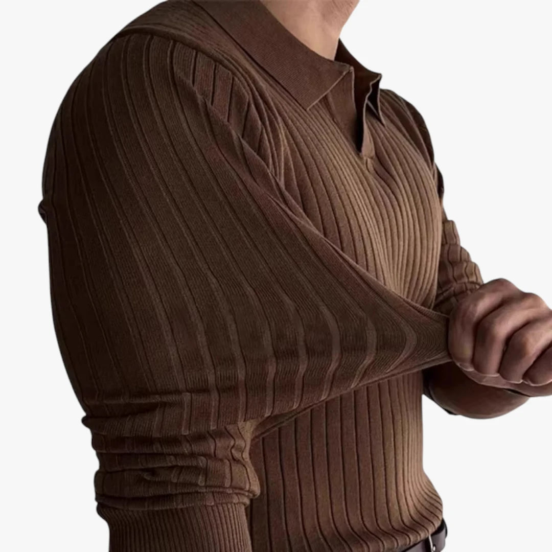Miles & Luna Knit Polo Shirt with Buttoned Collar Old Money Timeless Style for Men