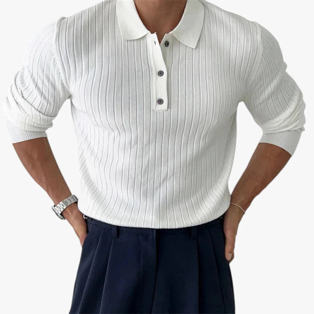 Miles & Luna Knit Polo Shirt with Buttoned Collar Old Money Timeless Style for Men