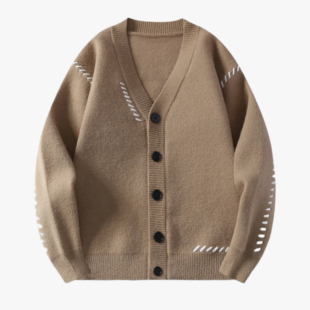 Miles & Luna Knitted Cardigan Sweater Button-Up Soft Wool Blend for Men
