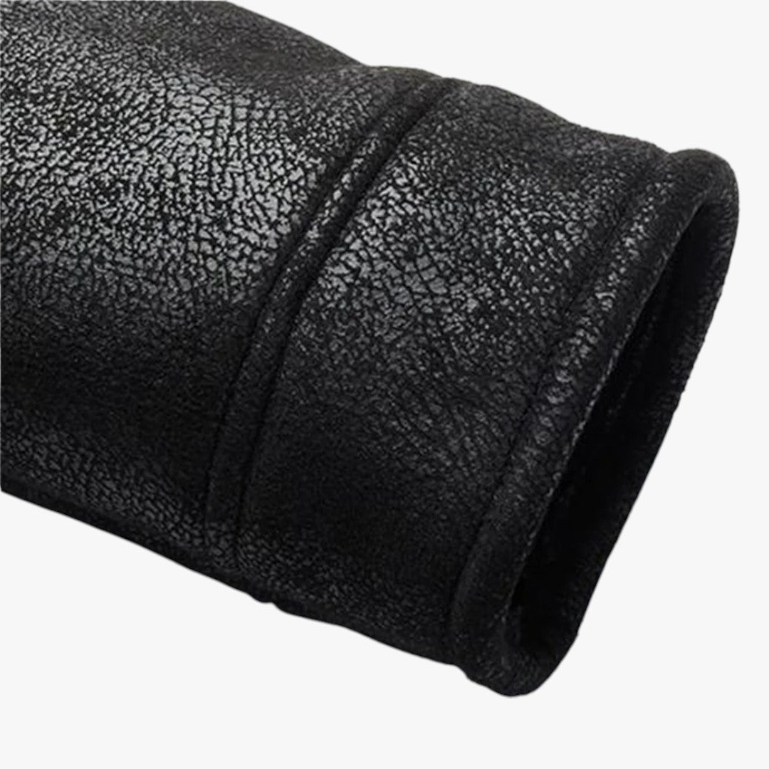 Miles & Luna Leather Jacket with Fleece Fur for Men