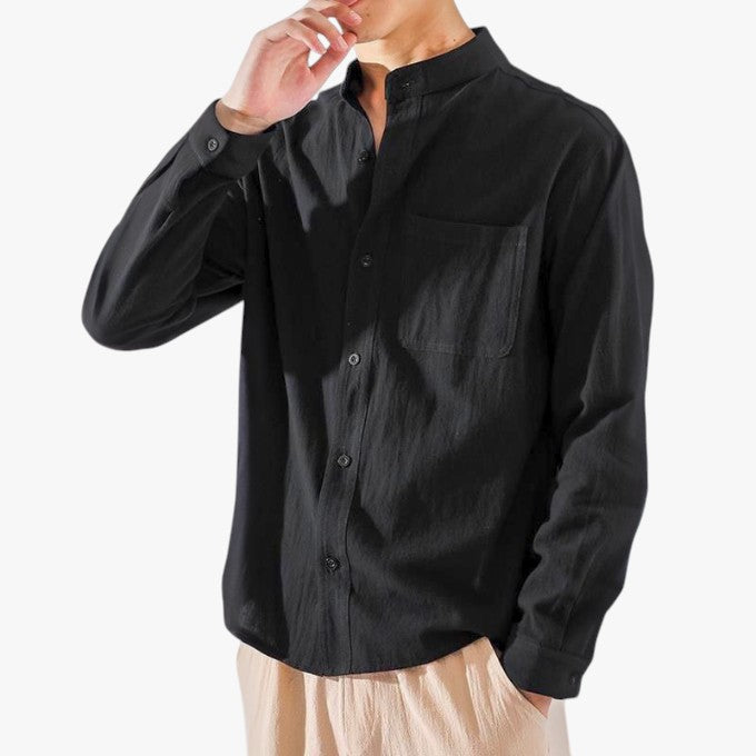 Miles & Luna Linnen Button-Up Shirt for Men