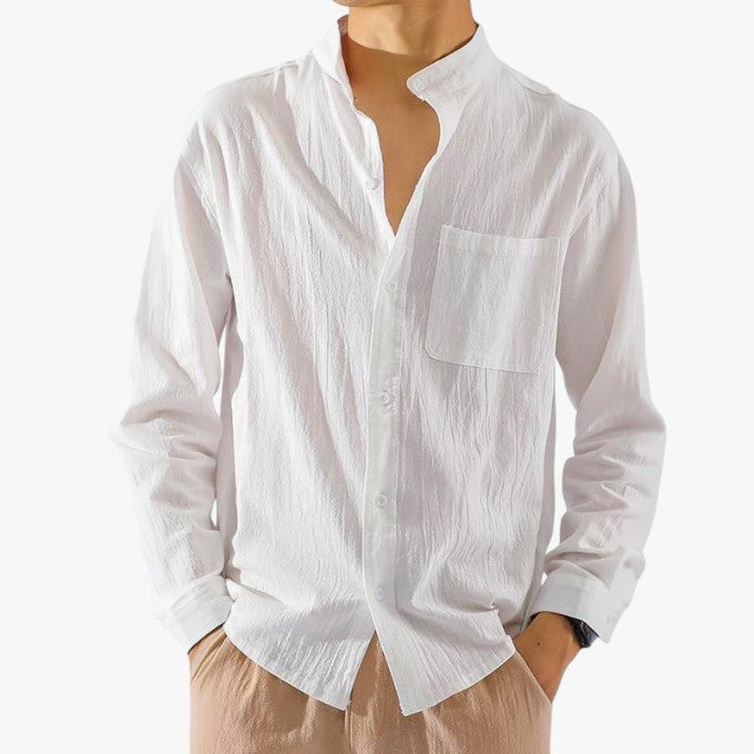 Miles & Luna Linnen Button-Up Shirt for Men
