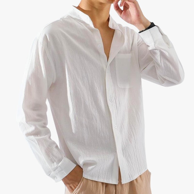 Miles & Luna Linnen Button-Up Shirt for Men