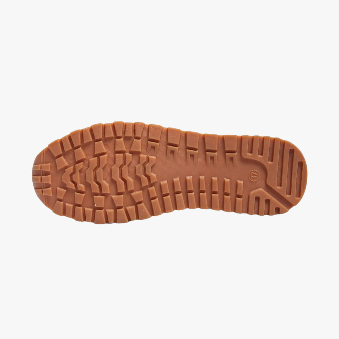Miles & Luna Loafers - Orthopedic suede loafers with chain detail for women