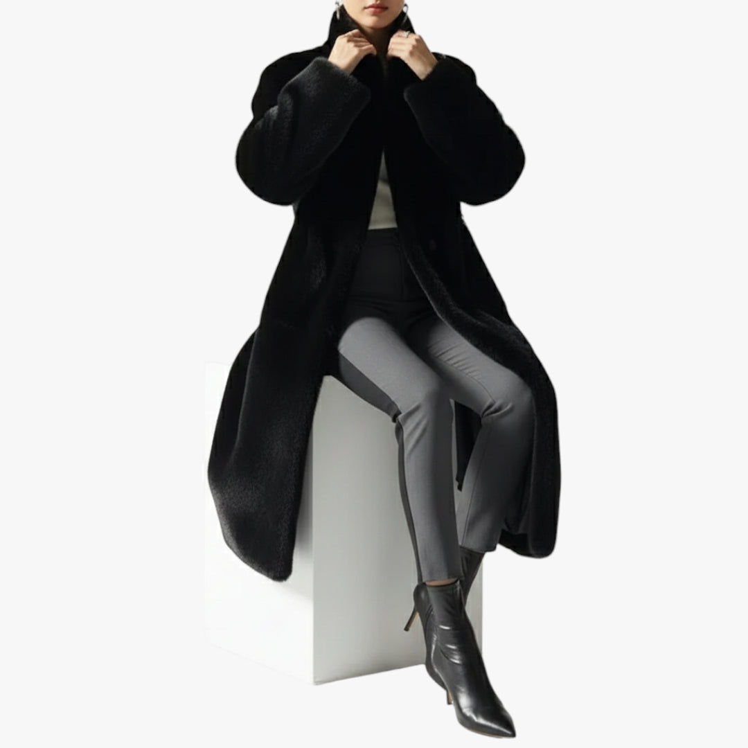 Miles & Luna Long Faux Fur Coat for Women