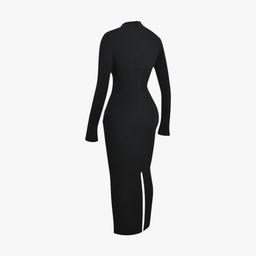 Miles & Luna Long Sleeve Maxi Dress with High Neckline for Women
