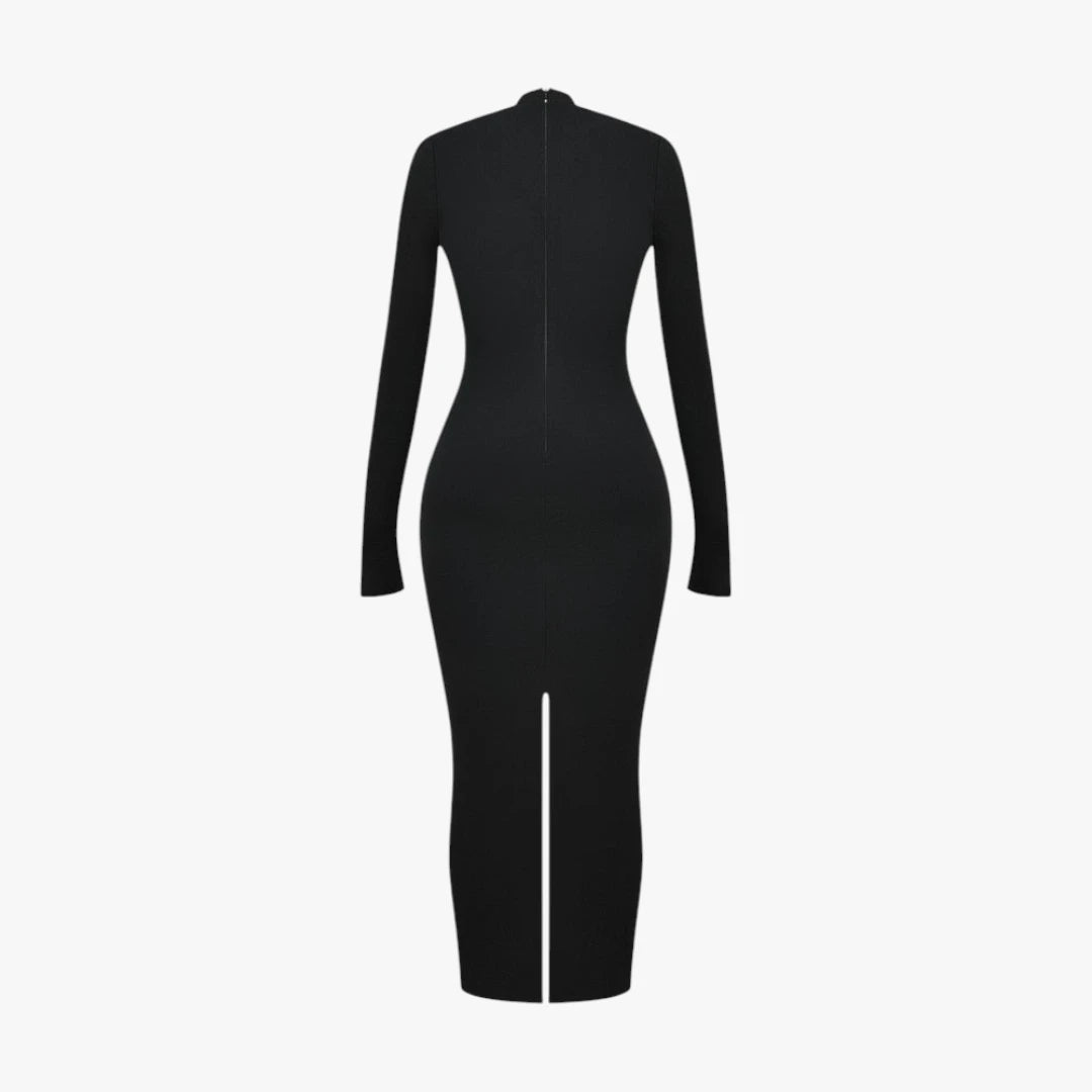 Miles & Luna Long Sleeve Maxi Dress with High Neckline for Women