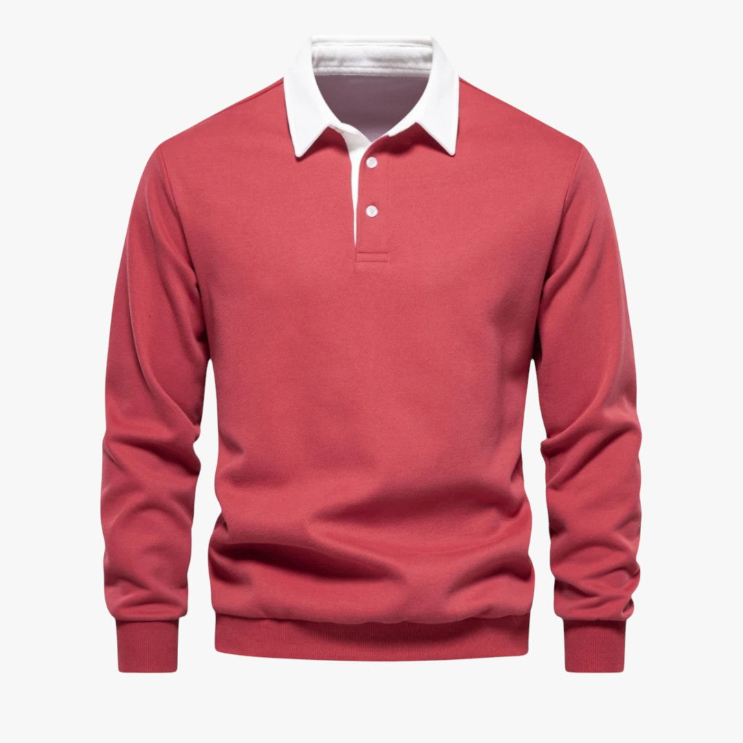 Miles & Luna Long-Sleeve Polo Sweater Casual Wear for Men