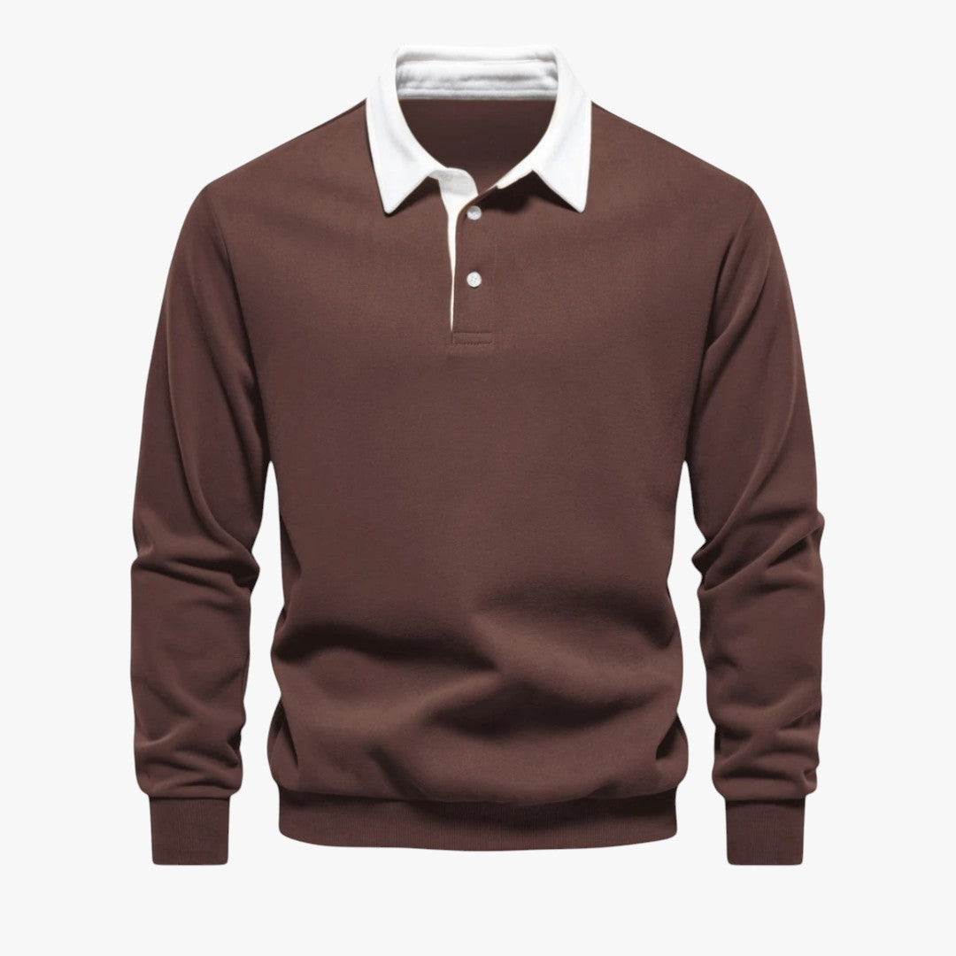 Miles & Luna Long-Sleeve Polo Sweater Casual Wear for Men