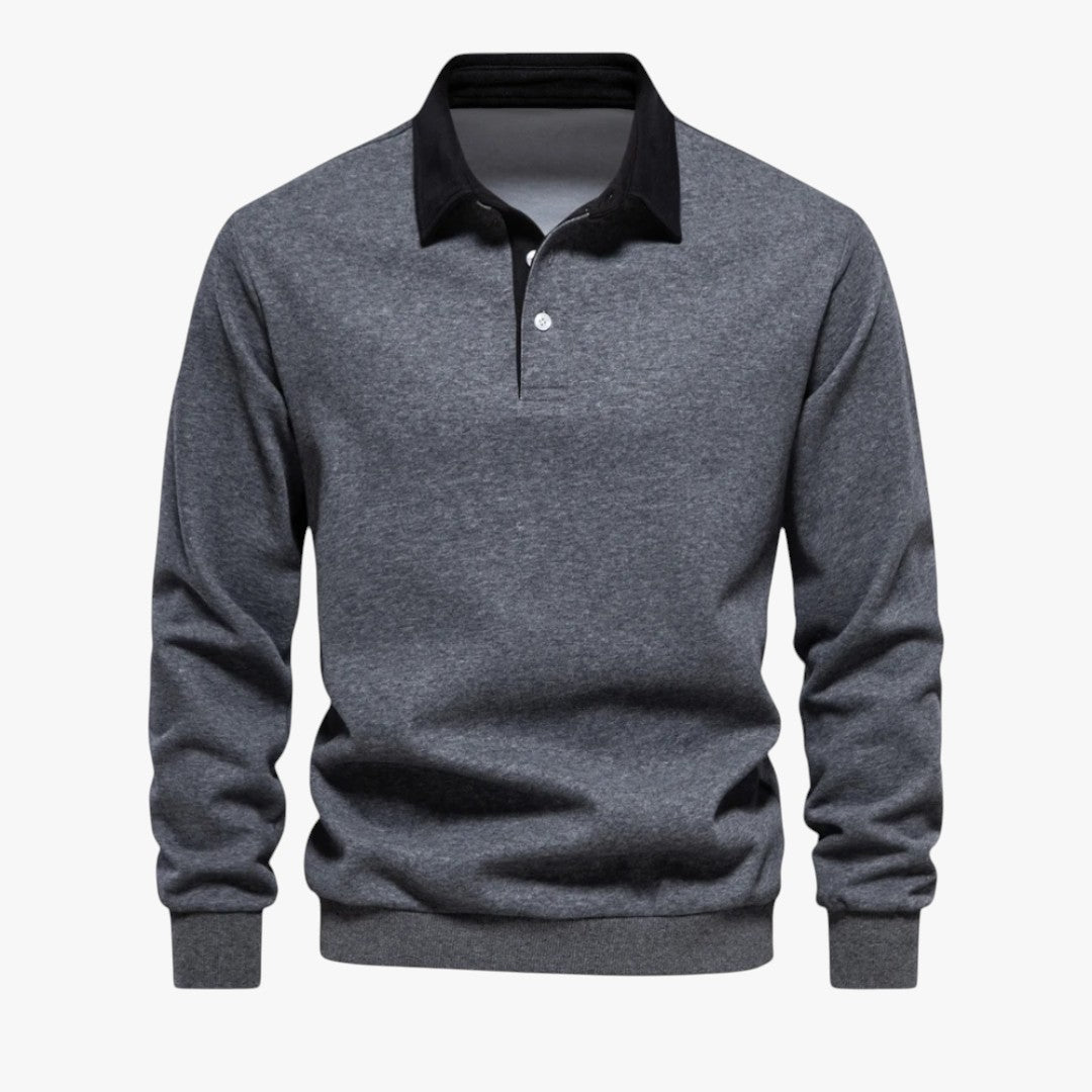 Miles & Luna Long-Sleeve Polo Sweater Casual Wear for Men