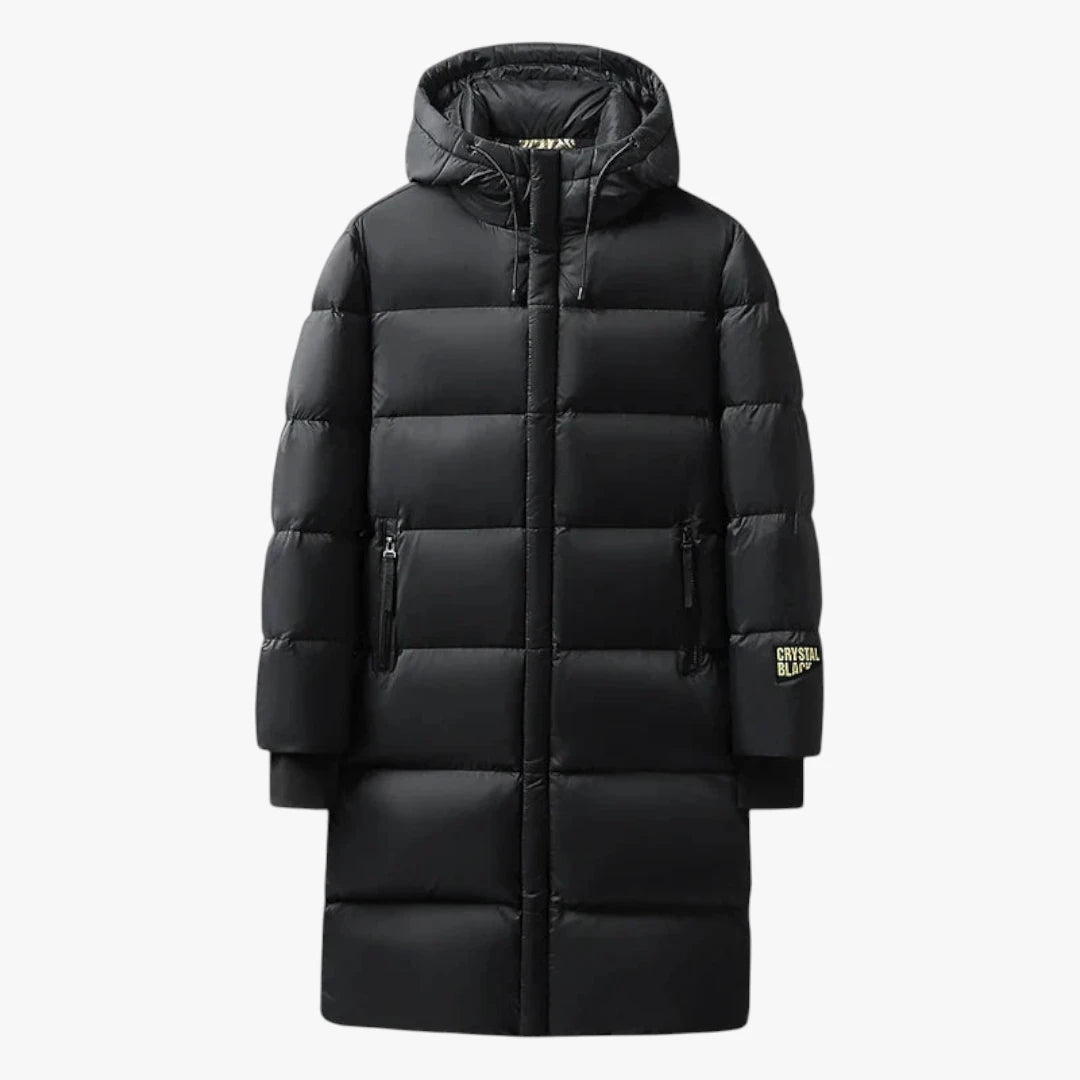 Miles & Luna Long Winter Jacket with Padded Warmth and Durable Stretch Fit for Men