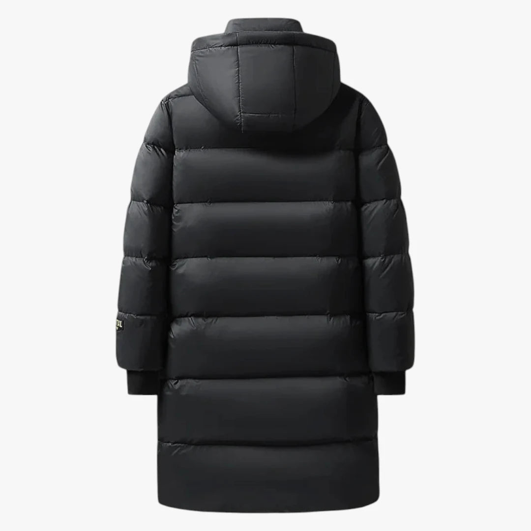 Miles & Luna Long Winter Jacket with Padded Warmth and Durable Stretch Fit for Men