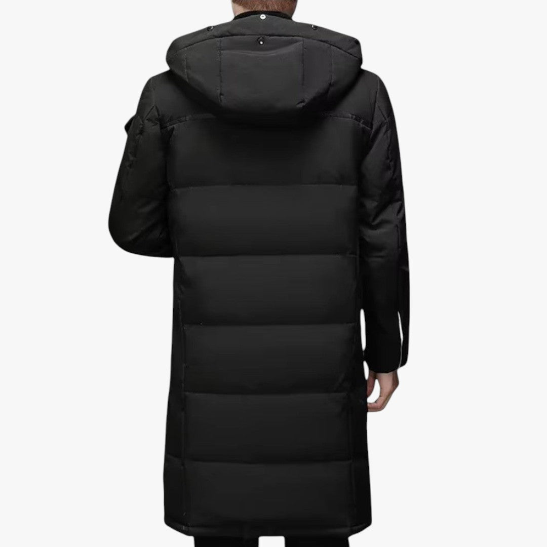 Miles & Luna Longline Hooded Puffer Jacket for Men