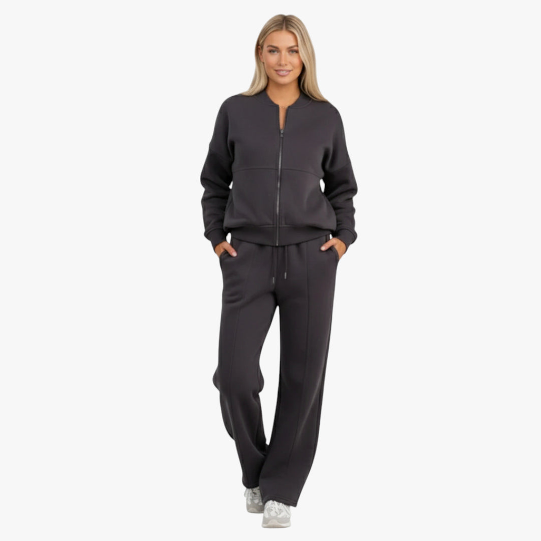 Miles & Luna Loungewear Set Zip Bomber Sweatshirt and Joggers for Women