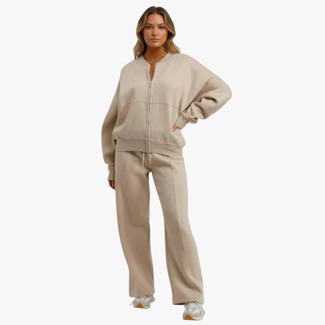 Miles & Luna Loungewear Set Zip Bomber Sweatshirt and Joggers for Women