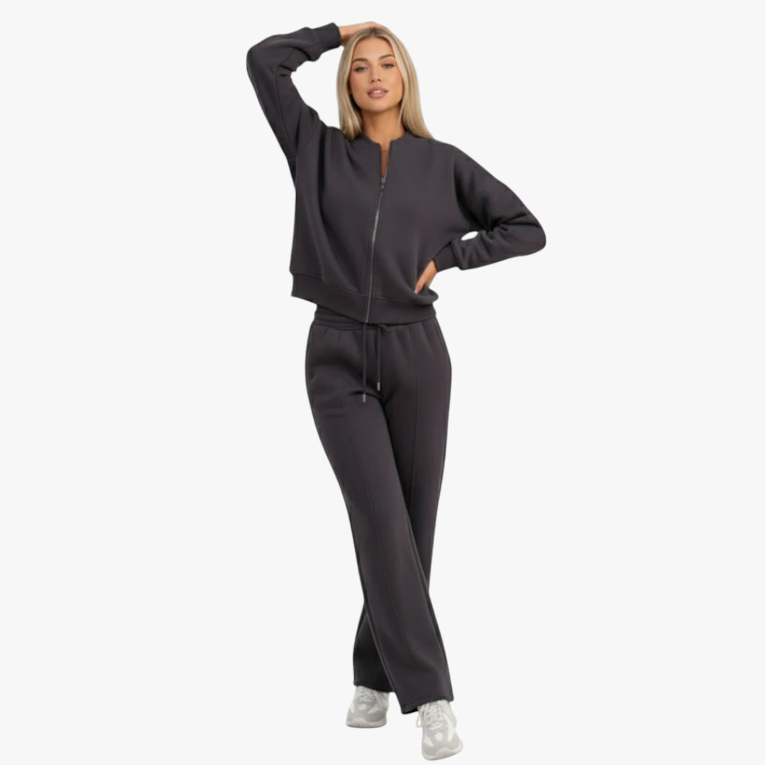 Miles & Luna Loungewear Set Zip Bomber Sweatshirt and Joggers for Women