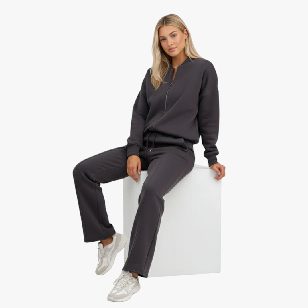 Miles & Luna Loungewear Set Zip Bomber Sweatshirt and Joggers for Women