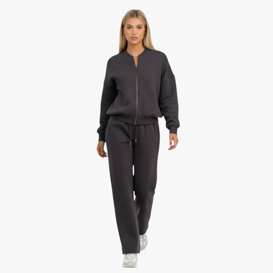 Miles & Luna Loungewear Set Zip Bomber Sweatshirt and Joggers for Women