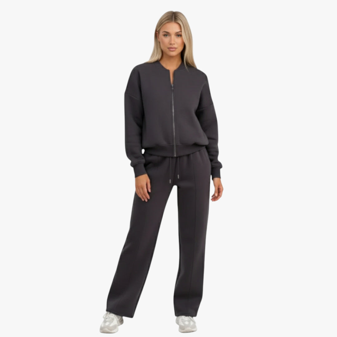 Miles & Luna Loungewear Set Zip Bomber Sweatshirt and Joggers for Women